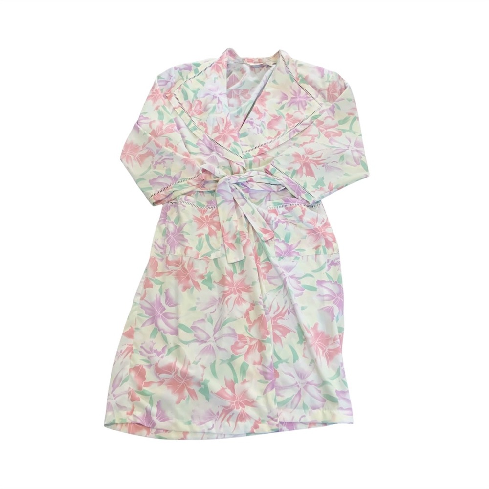 Vtg Victoria’s Secret Gold Label floral lightweight robe summer sexy 90s Y2K